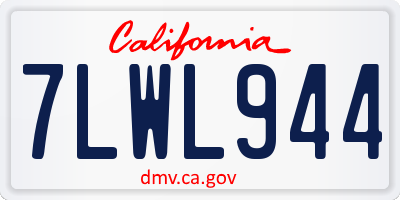 CA license plate 7LWL944