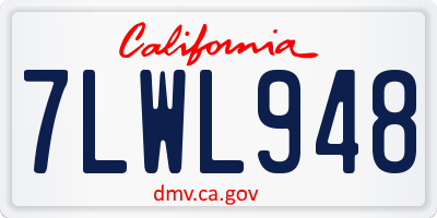 CA license plate 7LWL948
