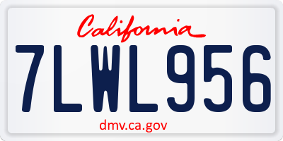 CA license plate 7LWL956