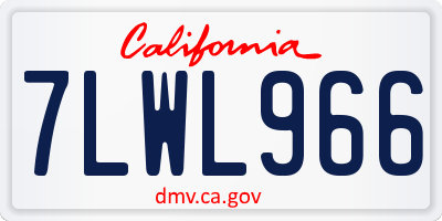 CA license plate 7LWL966