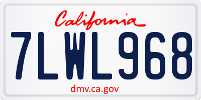 CA license plate 7LWL968