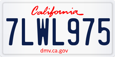 CA license plate 7LWL975