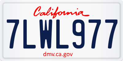 CA license plate 7LWL977