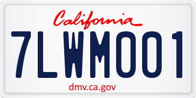CA license plate 7LWM001