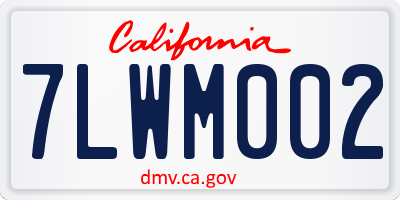 CA license plate 7LWM002