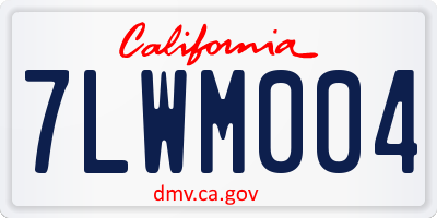 CA license plate 7LWM004