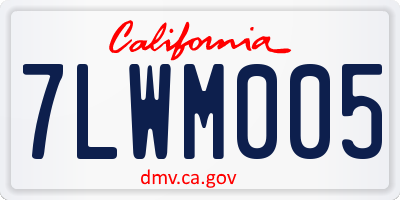 CA license plate 7LWM005