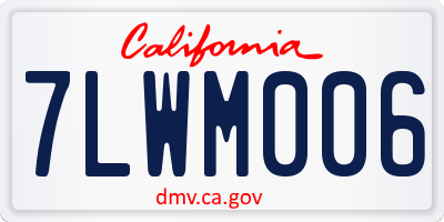 CA license plate 7LWM006