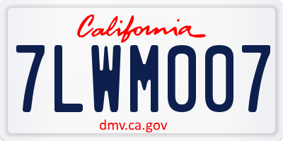 CA license plate 7LWM007