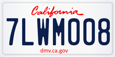 CA license plate 7LWM008