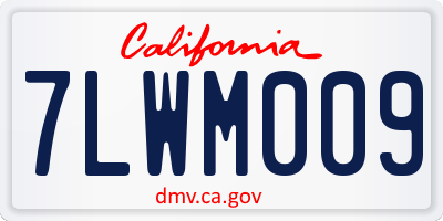 CA license plate 7LWM009