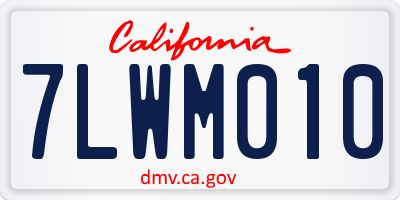 CA license plate 7LWM010