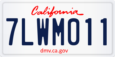 CA license plate 7LWM011