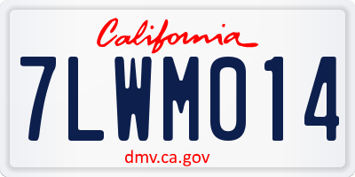 CA license plate 7LWM014