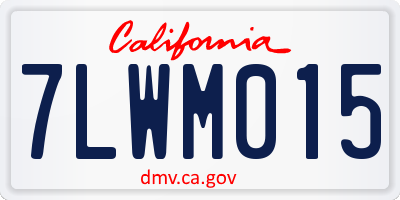 CA license plate 7LWM015