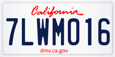 CA license plate 7LWM016