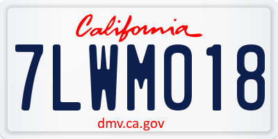 CA license plate 7LWM018