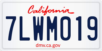 CA license plate 7LWM019