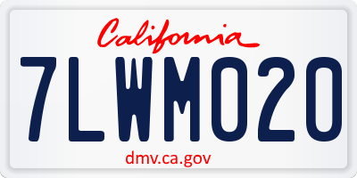 CA license plate 7LWM020