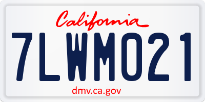CA license plate 7LWM021
