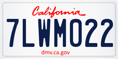 CA license plate 7LWM022