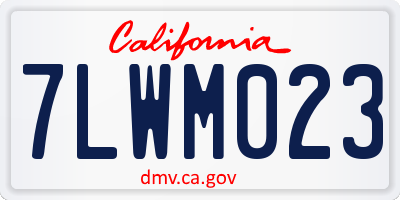 CA license plate 7LWM023