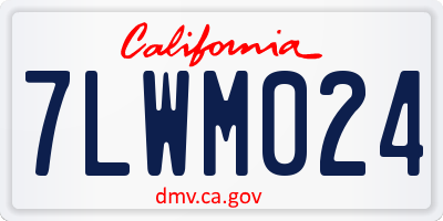 CA license plate 7LWM024