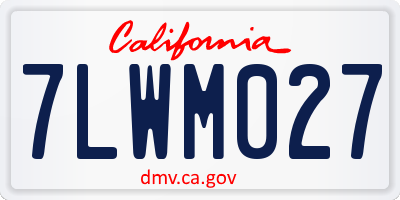 CA license plate 7LWM027