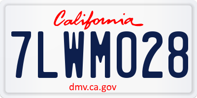 CA license plate 7LWM028