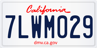 CA license plate 7LWM029
