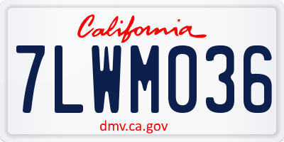 CA license plate 7LWM036