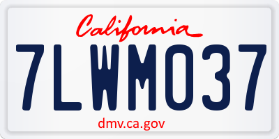 CA license plate 7LWM037