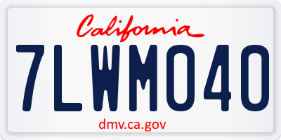 CA license plate 7LWM040