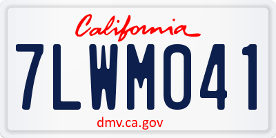 CA license plate 7LWM041