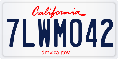 CA license plate 7LWM042