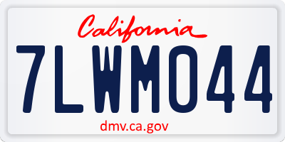 CA license plate 7LWM044