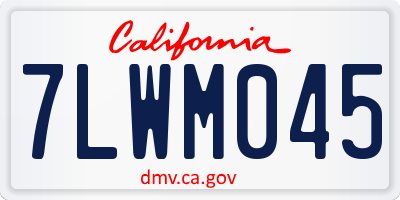 CA license plate 7LWM045