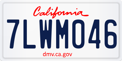CA license plate 7LWM046