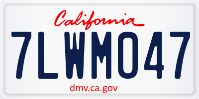 CA license plate 7LWM047