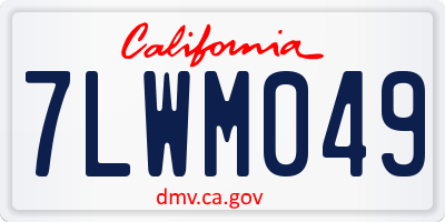 CA license plate 7LWM049