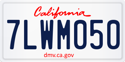 CA license plate 7LWM050