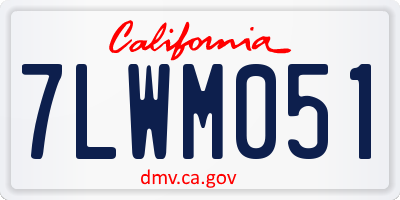 CA license plate 7LWM051