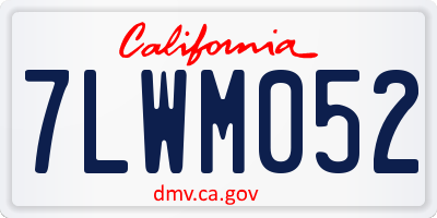 CA license plate 7LWM052