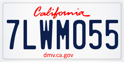 CA license plate 7LWM055