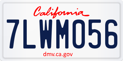 CA license plate 7LWM056
