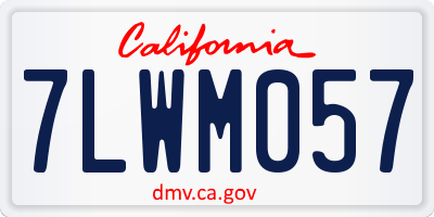 CA license plate 7LWM057