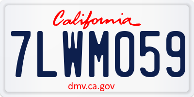 CA license plate 7LWM059