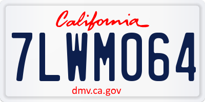 CA license plate 7LWM064