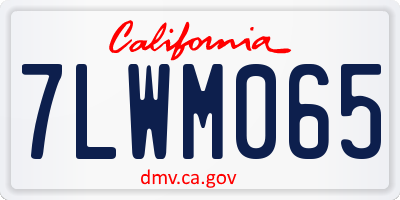 CA license plate 7LWM065