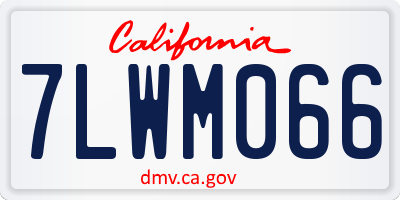 CA license plate 7LWM066